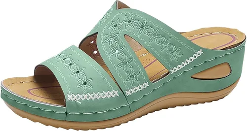 Miniatura 12 de Generic Sandalias ortopédicas de cuña con soporte de arco para mujer, sandalias informales de punta abierta, unisex para adultos