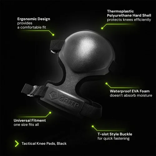 Miniatura 2 de GRITR Tactical Knee Pads for Work, Hunting, Construction, Gardening, Paintball w/Foam Padding, Hard Shell & Adjustable Straps - Heavy Duty Negro