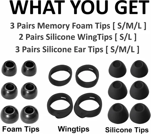 Miniatura 6 de A-Focus Juego de 8 pares de ganchos de espuma para las orejas de Galaxy Buds FE Memoyr de repuesto, cómodos auriculares con alas de ala, kit