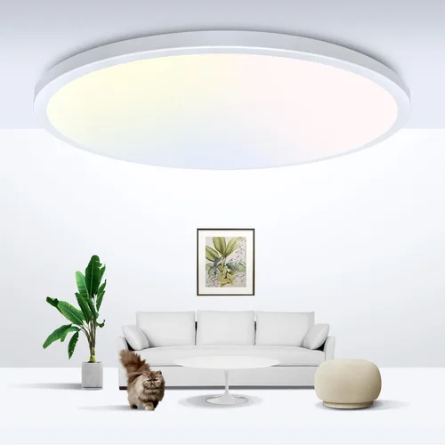 Miniatura 47 de Zemty Paquete de 8 lámparas de techo LED de montaje empotrado de 12 pulgadas, lámpara de techo súper delgada de 28 W 3200 lm, lámpara de techo Negro
