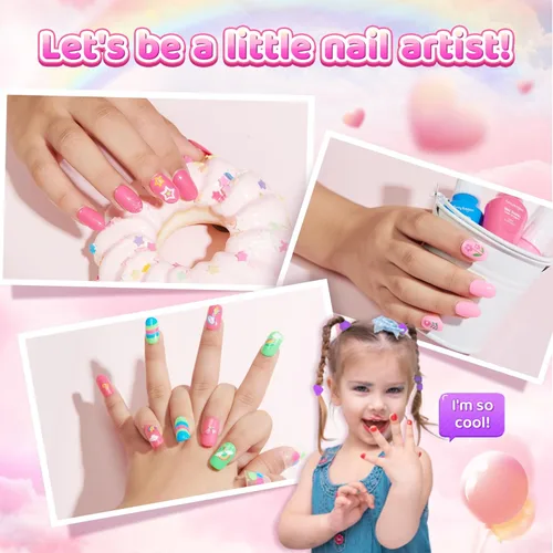 Miniatura 3 de Kit de esmalte de uñas para niñas de 7, 8, 9, 10, 11, 12 años, cosméticos, para fiestas de niñas de 7, 8, 9, 10, 11 y 12 años, manicura de gel BUNNY