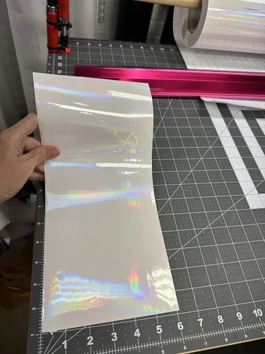 Miniatura 2 de Clear Holographic Oil Slick Cold Laminating Sheets Self Adhesive (12 x 12)