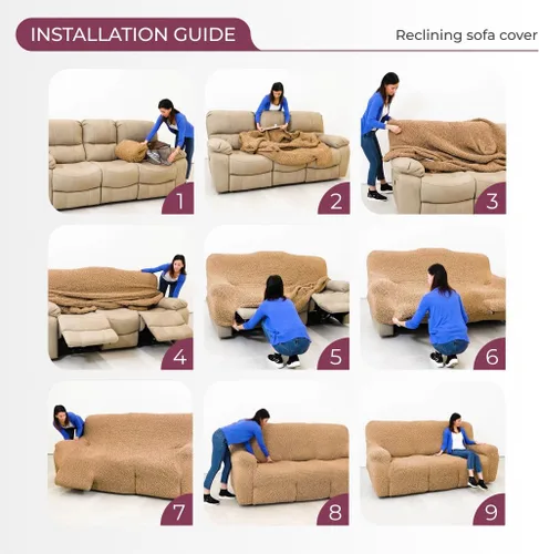 Miniatura 9 de PAULATO BY GA.I.CO. Funda reclinable – Funda de ajuste suave – Protector elástico de muebles reclinables de 1 pieza – Tela de terciopelo lavable a