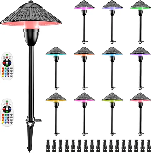 Miniatura 9 de ZUCKEO Luces LED de camino de iluminación de paisaje de bajo voltaje, luces de camino de paisaje de 5 W, 3000 K, blanco cálido, 12-24 V, luz