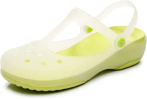 Miniatura 11 de Zuecos clásicos transparentes de color sólido para mujer, cómodos, suaves y antideslizantes, sandalias de playa de gelatina para actividades al aire