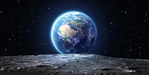 Miniatura 10 de BELECO Telón de fondo de tela de 5 x 3 pies, universo espacio exterior, superficie de la luna, planeta de la NASA, estrellas, huellas, fotografía