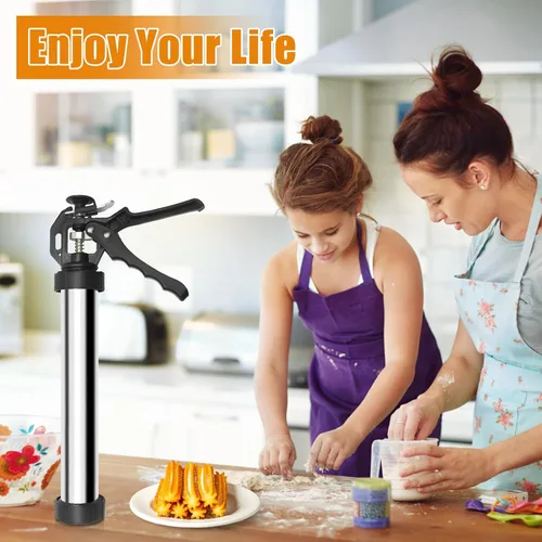 Miniatura 7 de 1+8PCS Churro Maker Kits, acero inoxidable Churro Maker Machine/ 3 piezas de flores/2 cepillos/bolsa de tuberías/boquilla de tubería/convertidor