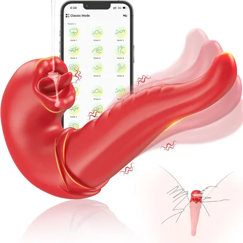 Vibrador de lengua para mujer, juguetes sexuales con aplicación 3 en 1, juguete de lengua para mujeres, juguetes sexuales de rosa, vibrador de punto