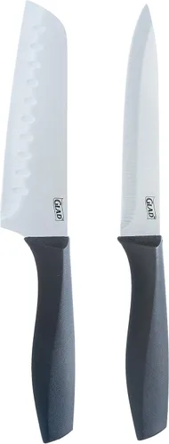 Miniatura 3 de Glad Juego de cuchillos con tabla de cortar, 5 piezas Cuchillos Santoku afilados y utilitarios con cubiertas de cuchillas y bloque de cortar