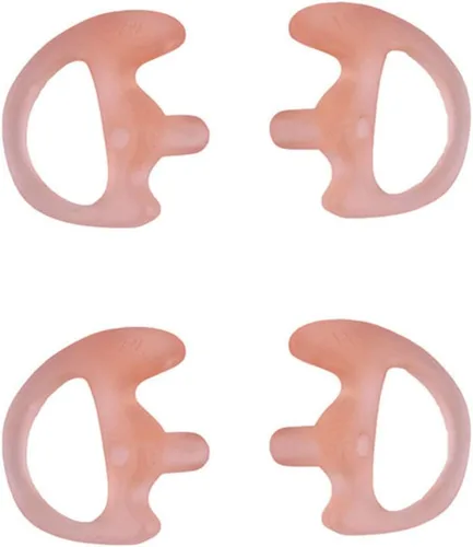 Eardud de repuesto de silicona suave para Walkie Talkie, kit de audio, tubo acústico de aire (carne, pequeño, 2 pares))