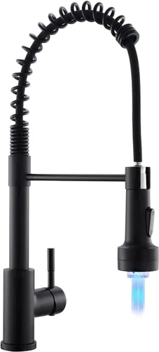 Miniatura 9 de GIMILI Grifo de cocina con pulverizador desplegable orificio único grifo de fregadero de acero inoxidable, adecuado para granjas, RV, lavandería