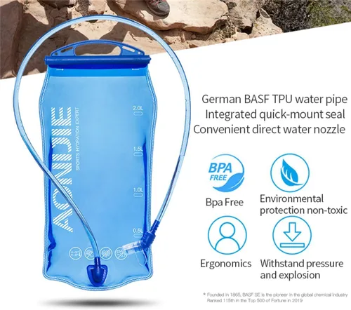 Miniatura 4 de Vejiga de hidratación de vejiga de agua de 34oz/51oz/68oz/101oz Depósitos de agua a prueba de fugas para mochilas/paquete de chaleco de correr