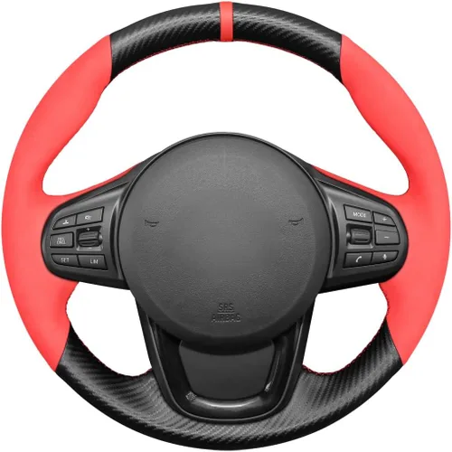 Miniatura 12 de MEWANT Funda cosida a mano para volante de automóvil para Toyota GR Supra 2020-2024, accesorios para volante para Toyota GR Supra 2020-2024