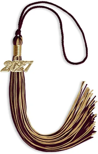 Miniatura 35 de Endea Graduation - Borla de doble color mixto con fecha dorada (negro/dorado antiguo, 2021)