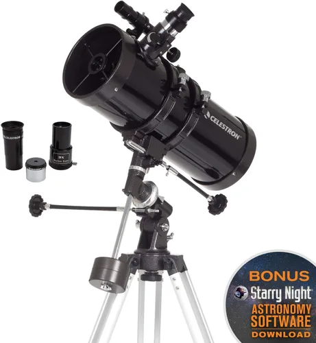 Miniatura 2 de Celestron - PowerSeeker 127EQ Telescopio - Telescopio ecuatorial alemán manual para principiantes - Compacto y portátil - Paquete de software