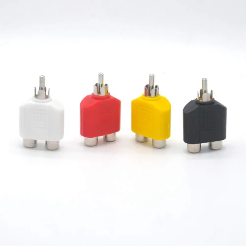 Miniatura 2 de Padarsey RCA - Adaptador divisor en Y, 2 hembras a 1 macho para audio y video, AV TV Cable Convert, pieza de 4