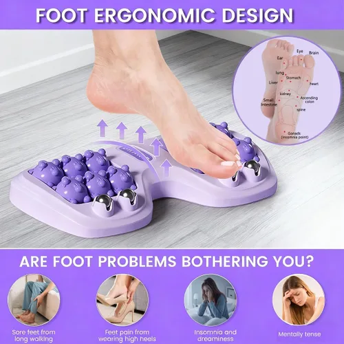Miniatura 5 de Rodillo masajeador de pies para alivio de la fascitis plantar, terapia de acupresión de doble pie para aliviar el dolor, aliviar el estrés y mejorar