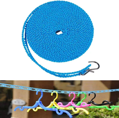 Miniatura 6 de Foshine Clotheslines - Paquete de 3 cuerdas de secado de ropa de 1.64 pies de longitud, portátil, resistente al viento, 16.4 ft, tendedero