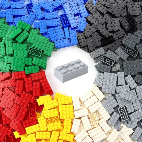 Miniatura 22 de Ladrillos de 2 x 4, lima, 320 piezas partes de color verde amarillento, kit de construcción clásico, conjunto de juego creativo, bloques de juguete
