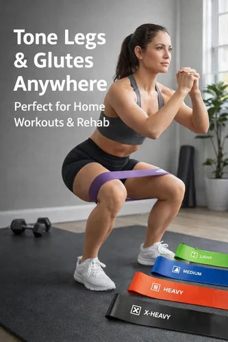 Miniatura 3 de Juego de bandas de resistencia para entrenamiento – Paquete de 5 bandas duraderas para entrenamiento de fuerza, terapia física, yoga, pilates