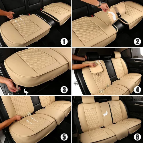 Miniatura 7 de [Entrega en Estados Unidos para Hyundai Santa Cruz - Juego completo de fundas de asiento de coche de cuero impermeable para asiento delantero