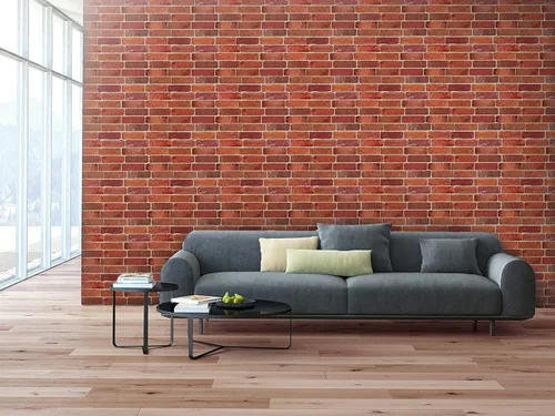 Miniatura 5 de CONCORD WALLCOVERINGS ™ Retro-Art - Paneles de pared 3D, paquete de 10, ladrillo viejo en rojo, PVC, 17.5 x 23.75 pulgadas, cubre 28.86 pies