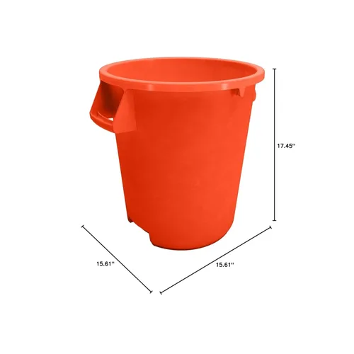 Miniatura 9 de SPARTA Bronco Contenedor de Basura Contenedor de Desechos, Contenedor de Basura Redondo para Eliminación, 10 Galones, Naranja, (Paquete de 6)