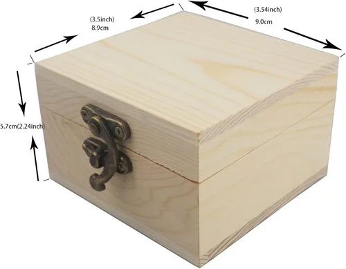 Miniatura 4 de Caja de madera para su reloj de joyería de regalo Caja de madera inacabada (madera)