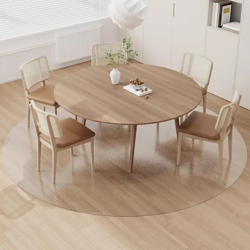 Miniatura 14 de Tapete de plástico transparente para debajo de la mesa de comedor, 4 pies, redondo, antideslizante, impermeable, alfombra de vinilo para el hogar