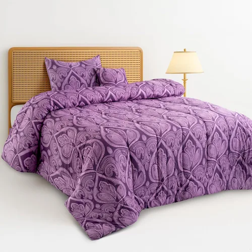 Miniatura 27 de Juego de colcha reversible LUX Décor de 4 piezas para cama individual, juego de ropa de cama impresa, microfibra en una bolsa, incluye 1 edredón, 1