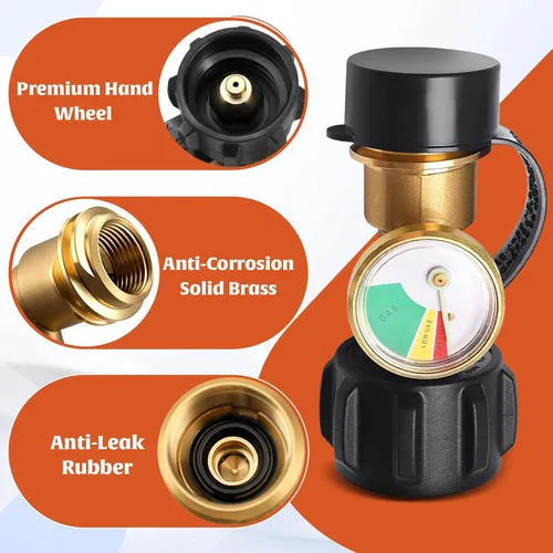 Miniatura 5 de AWEASROY Indicador de nivel de tanque de propano a prueba de fugas para tanques de propano de 5 a 40 libras, indicador de nivel de tanques