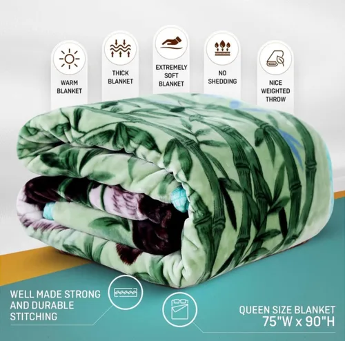 Miniatura 5 de Hiyoko - Manta de panda de 5.3 libras para la tele, cabaña o sofá - Afelpada, cálida, cubrecama, tamaño matrimonial queen, 75 pulgadas de ancho x 90