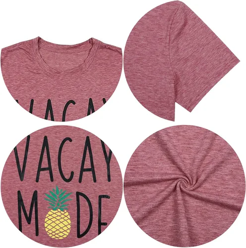 Miniatura 4 de Vacay Mode - Camiseta de manga corta con estampado de piña para mujer