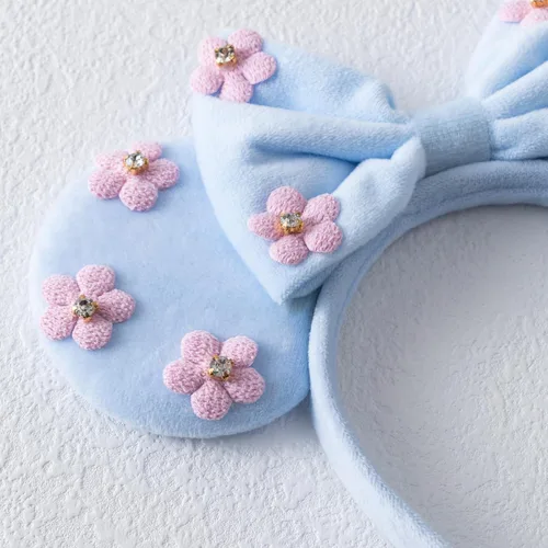 Miniatura 6 de KARETT Diadema con Orejas de Ratón de Lentejuelas con Lazo de Brillantina, Decoración de Fiesta de Princesa para Niñas y Mujeres Azul cielo