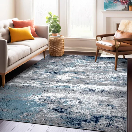 Miniatura 28 de Rugshop - Alfombra moderna envejecida gris abstracta estilo bohemio con acuarela para pasillo, entrada y cocina, 2 pies x 7 pies