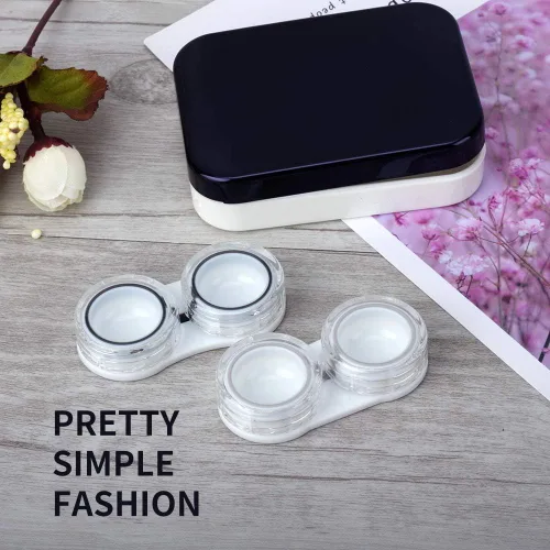 Miniatura 5 de ofone Estuche para lentes de contacto, paquete de dos fundas de viaje portátiles para lentes de contacto con herramienta removedora, pinzas