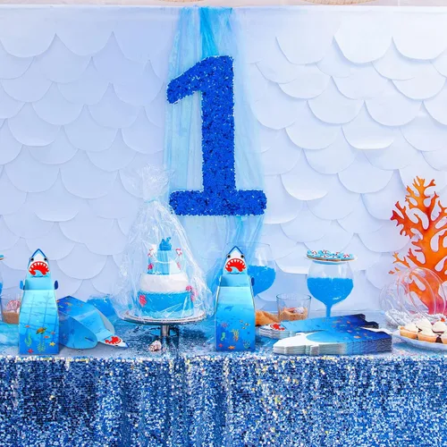 Miniatura 6 de Frienda - 50 bolsas de regalo de fiesta de tiburón, bolsas de regalo para fiesta temática de tiburón, baby shower, cumpleaños, animales oceánicos