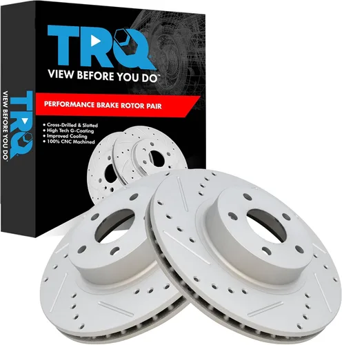 Miniatura 292 de TRQ Juego de rotores de freno de rendimiento trasero con revestimiento G premium compatible con Mazda 6 2014-2021