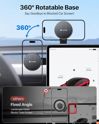 Miniatura 6 de andobil 3rd Gen Tesla Phone Mount 【Upgrade Adhesive & Upgrade Stongest Magnet】 Phone Holder for Tesla New Model Y Juniper Model 3, 360° Adjustable