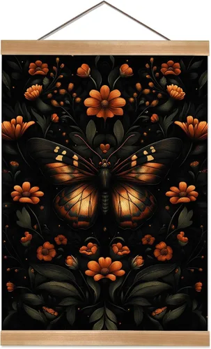ZTGDA William Morris - Arte de pared abstracto con diseño floral vintage de mariposa, decoración del hogar, pintura para colgar, póster de mariposa