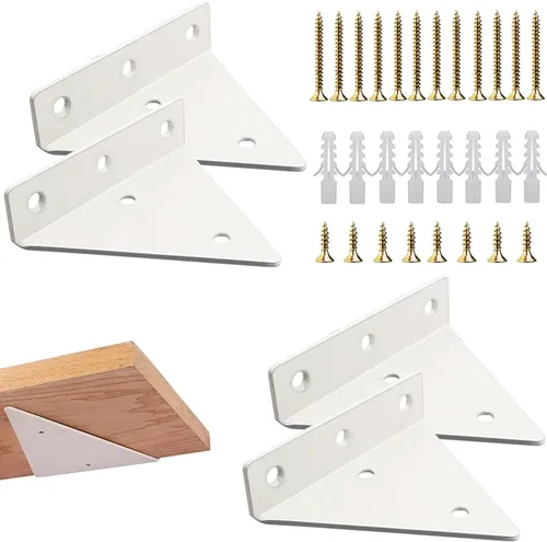 Miniatura 6 de Soporte de estante flotante 4 piezas para pequeños estantes flotantes de madera, soportes de estante de 4 x 3 pulgadas con tornillos de anclaje de 2