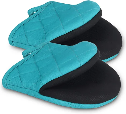 1 par de manoplas cortas para horno, guantes de silicona resistentes al calor para cocina, mini guantes de horno para 500 grados, superficies de