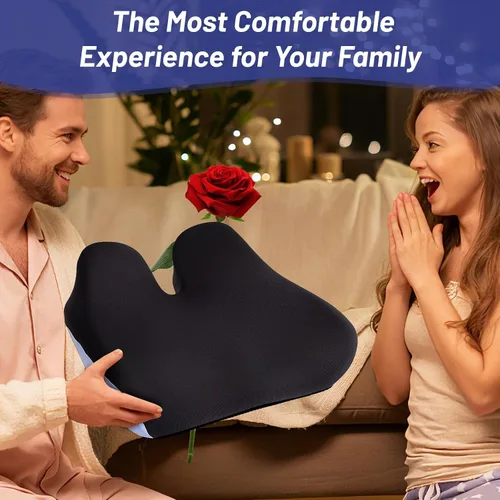 Miniatura 7 de Cojín de asiento extra grande para aliviar el dolor de coxis, cojín ergonómico para silla de oficina, cojín de espuma viscoelástica para coxis