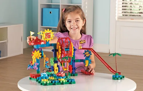 Miniatura 2 de Learning Resources Gears! Gears! Gears! Dizzy Fun Land, juego de juguetes de engranajes motorizados, engranajes para niños, ingeniería para niños