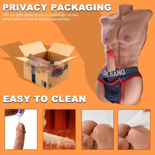 Miniatura 4 de Muñeca sexual masculina de hombre musculoso de 14 libras para mujeres con consolador enorme flexible de 7.8 pulgadas, juguete sexual realista 3D
