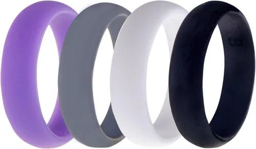 Miniatura 3 de HonorGear - Anillo de boda de silicona para mujer – Paquete de 6 anillos de boda de primera calidad, compromiso y atletas activos, ajuste cómodo