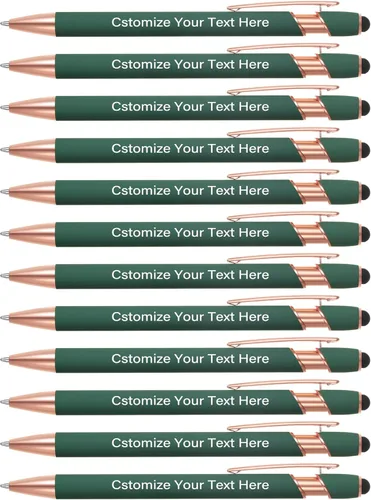 Miniatura 18 de Kingluu 12 bolígrafos personalizados con punta de lápiz capacitivo, grabado gratis, tinta negra, bolígrafo personalizado con tu nombre, logotipo