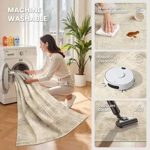 Miniatura 4 de zesthome Alfombras de 5 x 7 pulgadas - Alfombra lavable resistente a las manchas, alfombras modernas abstractas para sala de estar, dormitorio