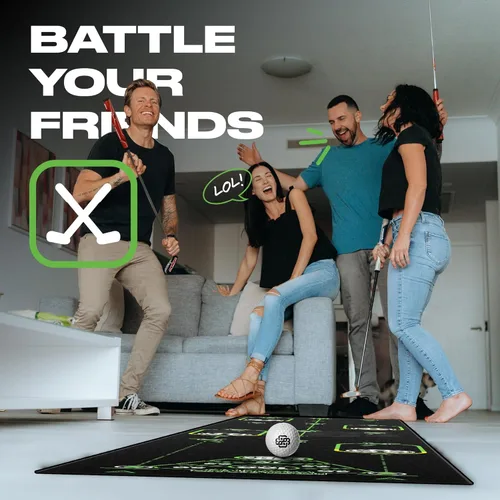 Miniatura 3 de Back 2 Basics Tapete de Putting de Golf de 10 pies - Green de Putting Interior Premium, Putting de Golf Realista para Entrenamiento - Tapete de Negro
