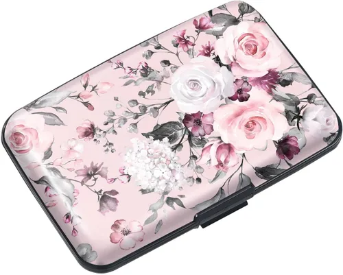 Miniatura 39 de Mini tarjetero para mujeres u hombres, tarjetero delgado con bloqueo RFID, estuche rígido para tarjeta de identificación, tarjetero de viaje, Negro